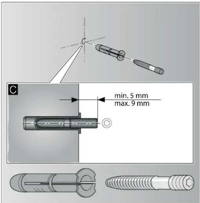 min. 5 mm max. 9 mm