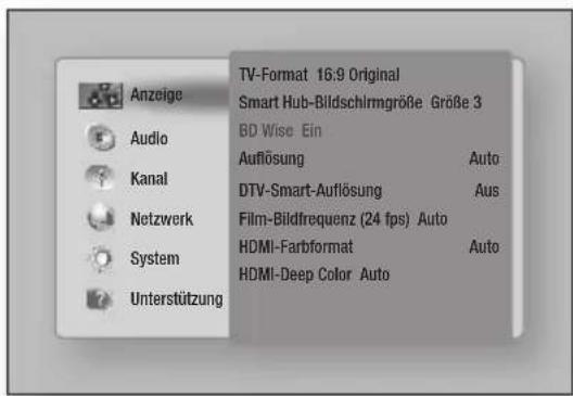 Anzeige Audio Kanal Netzwerk System Unterstützung TV-Format 16:9 Original Smart Hub-Bildschirmgröße Größe 3 BD Wise Ein Auflösung Auto DTV-Smart-Auflösung Aus Film-Bildfrequenz (24 fps) Auto HDMI-FarbfFormat Auto HDMI-Deep Color Auto