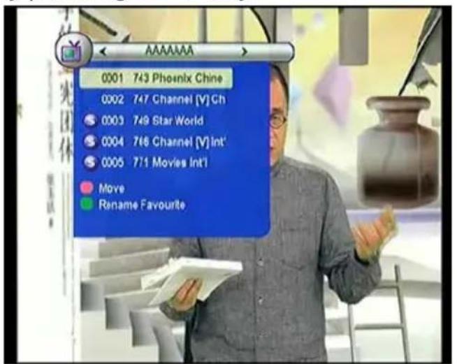 0001 743 Phoenix Chine 0002 747 Channel [V] Ch 0003 749 Star World 0004 766 Channel [V] Int' 0005 771 Movies Int'l Move Rename Favourite