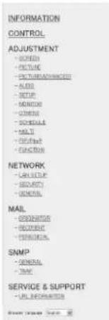 INFORMATION CONTROL ADJUSTMENT - SCORED - PICTURE - PICTURE&AVINGS - ALAB - SETUP - MOUNTAIN - CENSUS - SCHEDULE - MULTI - OUTFRUIT - FUNCTION NETWORK - LAB SETUP - SECURITY - GENERAL MAIL - ADMINISTRATION - RECOGNIC - SYSTEMS SNMP - GENERAL - TRAP SERVICE & SUPPORT - URL INFORMATION