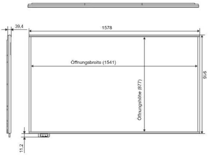 39,4 1578 Öffnungsbreite (1541) Öffnungshöhe (877) 11,2 916