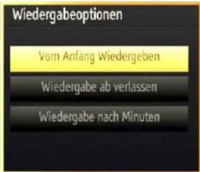 Wiedergabeoptionen Vom Anfang Wiedergeben Wiedergabe ab verlassen Wiedergabe nach Minuten