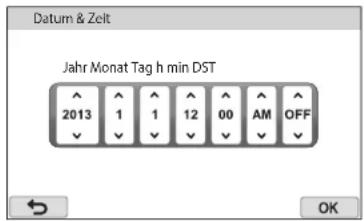 Datum & Zelt Jahr Monat Tag h min DST 2013 1 1 12 00 AM OFF OK