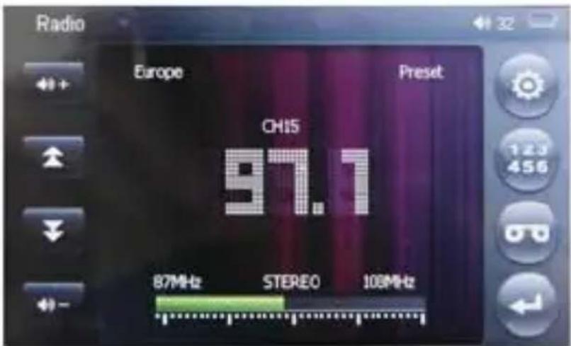 Radio Europe Preset CHIS 97.1 87MHz STEREO 103MHz