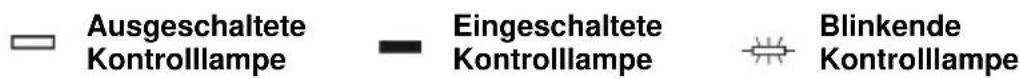 Ausgeschaltete Kontrolllampe Eingeschaltete Kontrolllampe Blinkende Kontrolllampe