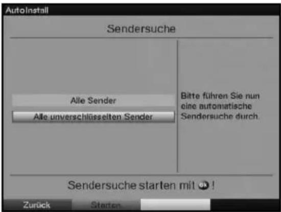 AutoInstall Sendersuche Alle Sender Alle unverschlüsselten Sender Bitte führen Sie nun eine automatische Sendersuche durch. Sendersuche starten mit 🔒! Zurück Staten