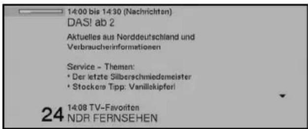 14:00 bis 14:30 (Nachrichten) DASI! ab 2 Aktuelles aus Norddeutschland und Verbraucherinformationen Service - Themen: * Der letzte Silberschmiedemeister * Stockers Tipp: Vanillekipfer! 14:08 TV-Favoriten NDR FERNSEHEN 24