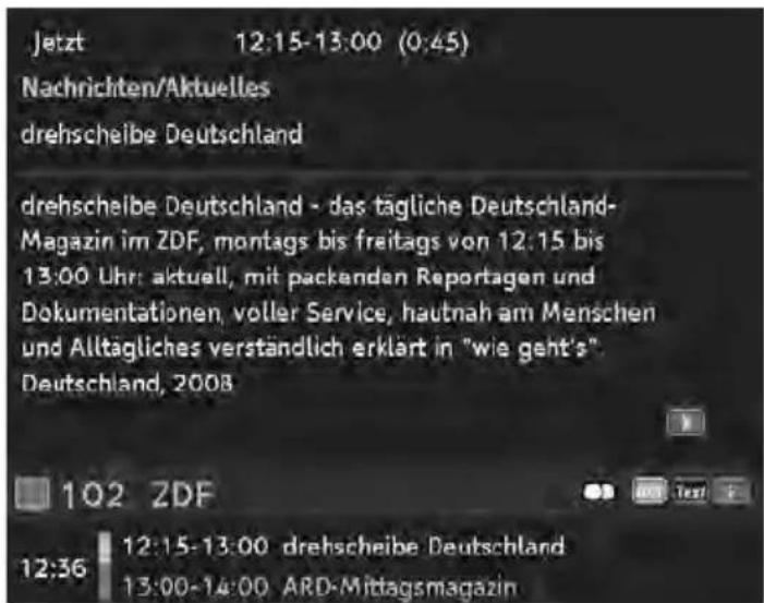 Jetzt 12:15-13:00 (0:45) Nachrichten/Aktuelles drehscheibe Deutschland drehscheibe Deutschland - das tägliche Deutschland- Magazin im ZDF, montags bis freitags von 12:15 bis 13:00 Uhr: aktuell, mit packenden Reportagen und Dokumentationen, voller Service, hautnah am Menschen und Alltägliches verständlich erklärt in "wie geht's". Deutschland, 2008 102 ZDF 12:36 12:15-13:00 drehscheibe Deutschland 13:00-14:00 ARD-Mittagsmagazin