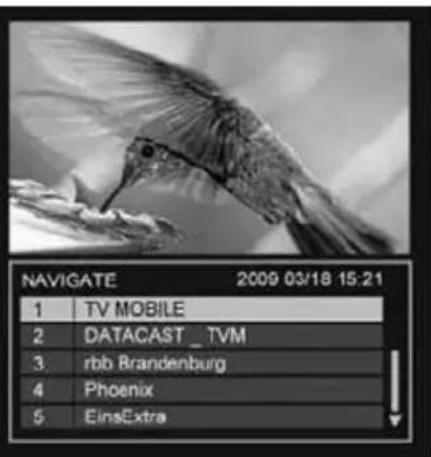 NAVIGATE 2009 03/18 15:21 1 TV MOBILE 2 DATACAST _ TVM 3 rbb Brandenburg 4 Phoenix 5 EinsExtra