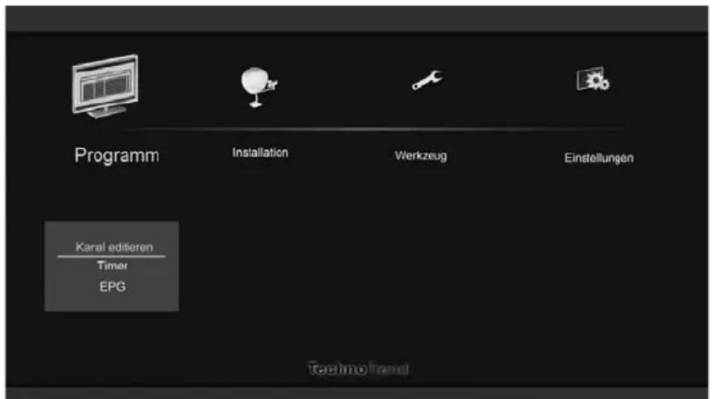 Programm Installation Werkzeug Einstellungen Karaf editieren Timer EPG TechnoBand
