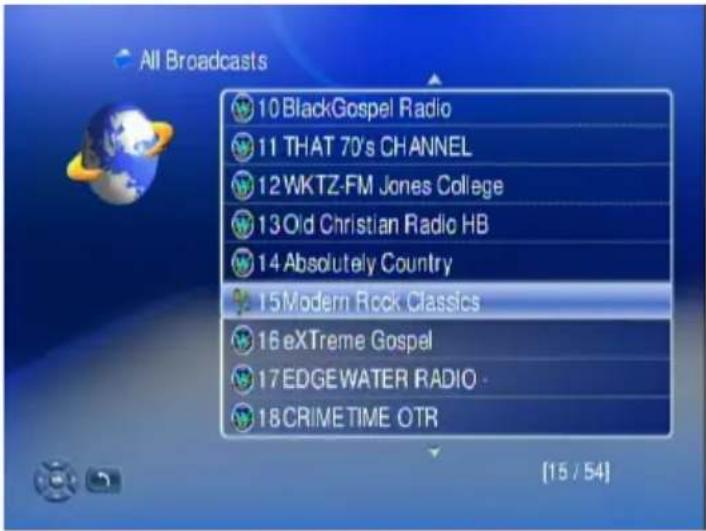 All Broadcasts 10 BlackGospel Radio 11 THAT 70's CHANNEL 12 WKTZ-FM Jones College 13 Old Christian Radio HB 14 Absolutely Country 15 Modern Rock Classics 16 eXTreme Gospel 17 EDGEWATER RADIO - 18 CRIME TIME OTR [15 / 54]