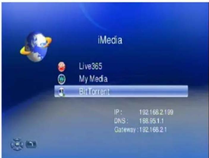 iMedia Live365 My Media BitTorrent IP : 192.168.2.199 DNS : 168.95.1.1 Gateway :192.168.2.1