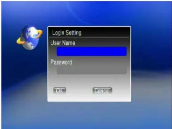 Login Setting User Name Password OK Cancel
