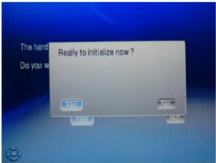 Really to initialize now ? Yes No Yes No