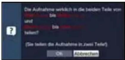Die Aufnahme wirklich in die beiden Teles von bis und bis tellent? (Sie stellen die Aufnahme in zwei Teles) Oh Abbrevue