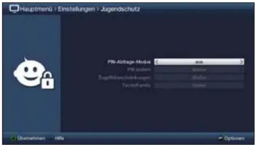 Hauptmenü > Einstellungen > Jugendschutz PN-Aufträge-Modus PN System Zugefühlen/inklungen Technifamily Status Optensen