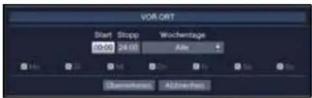 VOR ORT Start Stopp Wochenstage 50:00 24:00 Alle Dimemerkurs AU/16-Per