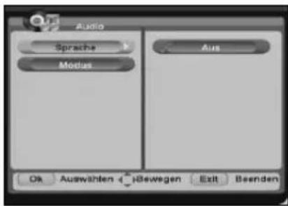 Audio Sprache Modus Aus Ok Auswahlen Hewegen Exit Beenden