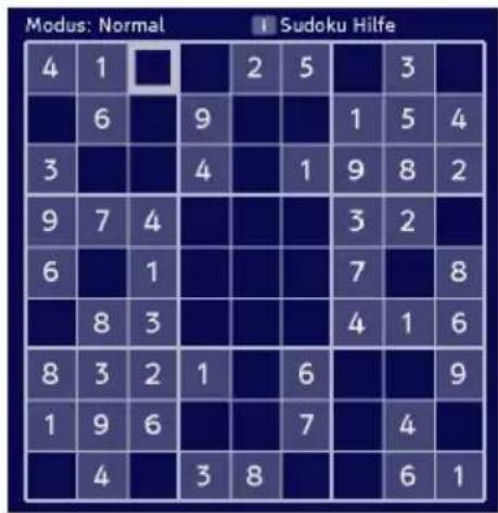 Modus: Normal Sudoku Hilfe 4 1 6 9 2 5 3 3 4 1 9 8 2 9 7 4 3 2 6 1 7 8 8 3 4 1 6 1 6 8 3 2 1 6 9 1 9 6 7 4 4 3 8 6 1