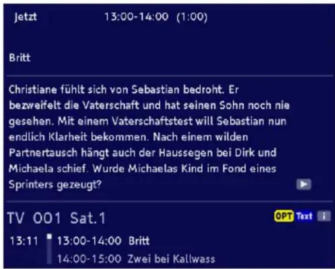 Jetzt 13:00-14:00 (1:00) Britt Christiane fühlt sich von Sebastian bedroht. Er bezweifelt die Vaterschaft und hat seinen Sohn noch nie gesehen. Mit einem Vaterschaftstest will Sebastian nun endlich Klarheit bekommen. Nach einem wilden Partnertausch hängt auch der Haussegen bei Dirk und Michaela schief. Wurde Michaelas Kind im Fond eines Sprinters gezeugt? TV 001 Sat.1 13:11 13:00-14:00 Britt 14:00-15:00 Zwei bei Kallwass