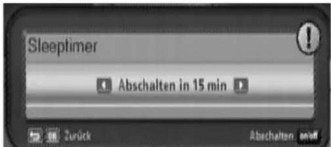 Sleeptimer Abschalten in 15 min