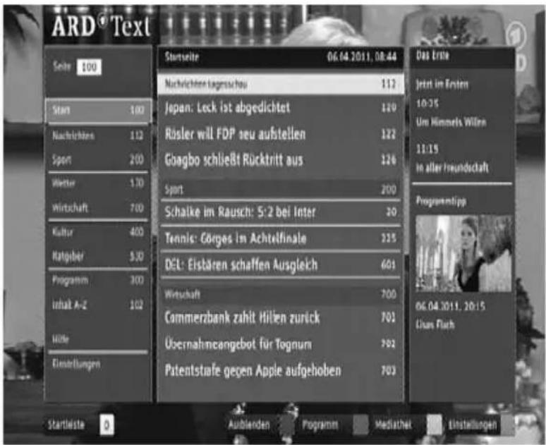 ARD® Text Startseite 100 Nachrichten tagresschau 112 Japan: Leck ist abgedichtet 120 Rösler will FDP neu aufstellen 122 Göagbo schließt Rücktritt aus 126 Sport 200 Schalke im Rausch: 5:2 bei Inter 20 Tennis: Görges im Achtelfinale 325 DEL: Eistären schaffen Ausgleich 601 Wirtschaft 700 Commerzbank zahlt Hilten zurück 701 Übernahmangebot für Tognum 702 Patentstafe gegen Apple aufgehoben 703 Das Erste Jetzt im Ersten 10:35 Um Himmels Wilfen 13:19 In aller freundschaft Programmings 06.04.2011, 20:15 Llaus Flach Startseite 0 Aublenden Programm Mediathet Einstellungen