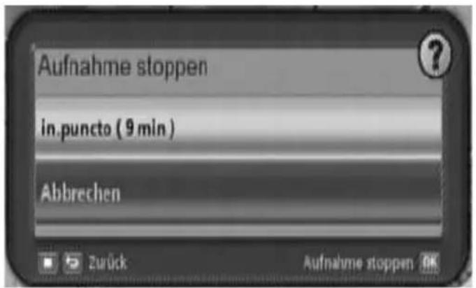 Aufnahme stoppen in.punto ( 9 min ) Abbrechen