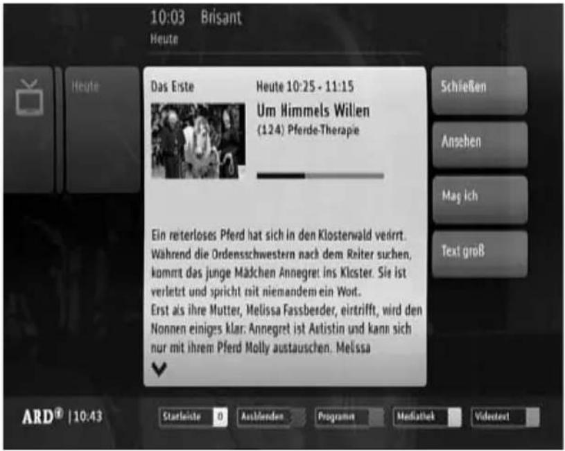 10:03 Brisant Heute Das Erste Heute 10:25 - 11:15 Um Himmels Willen (124) Pferde-Therapie Ein reterloses Pferd hat sich in den Klosterwald vedirrt. Während die Ordensschwestern nach dem Reiter suchen, kommt das junge Mädchen Annegret ins Klester. Sie ist verletzt und spricht mit niemandem ein Wort. Erst als ihre Mutter, Melissa Fassberder, eitrifft, wird den Nonnen einiges klar. Annegret ist Autistin und kann sich nur mit ihrem Pferd Molly austauschen. Melissa ARD® | 10.43 Starleiste 0 Ausbenden Programm Mediastek Videostat