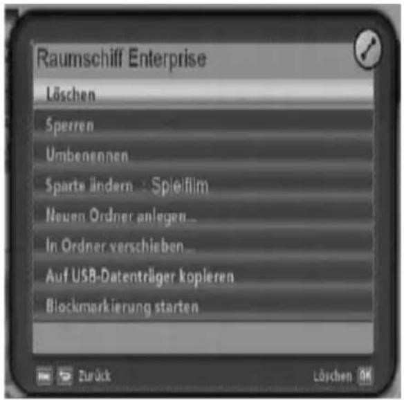 Raumschiff Enterprise Löschen Sperren Umbenennen Sparte ländern : Spielfilm Neuen Ordner anlegen... In Ordner verschieben... Auf USB-Datenträger kopieren Blockmarkierung starten
