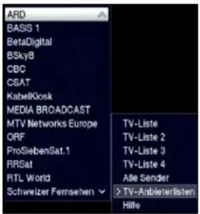 ARD BASIS 1 BetaDigital BSkyB CBC CSAT KabelKiosk MEDIA BROADCAST MTV Networks Europe ORF ProSiebenSat.1 RRSat RTL World Schweizer Fernsehen TV-Liste TV-Liste 2 TV-Liste 3 TV-Liste 4 Alle Sender > TV-Anbieterlisten Hilfe
