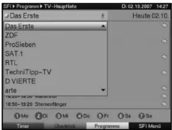 SFI ▶ Programm ▶ TV-Hauptliste Di 02.10.2007 14:27 Das Erste Heute 02.10. Das Erste ZDF ProSieben SAT.1 RTL TechniTipp-TV D VIERTE arte 18:20-18:30 Marellmor 18:50-19:20 Sternenfänger ① Mo ② Di ③ Mi ④ Do ⑤ Fr ⑥ Sa ⑦ So Timer Überbrick Programme SFI Menü