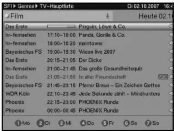 SFI > Genres > TV-Hauptliste Di 02.10.2007 16:4 Film Heute 02.1 Das Erste Pinguin, Löwe & Co. hr-femsehen 17:10-18:00 Panda, Gorilla & Co. hr-femsehen 18:00-18:20 maintower Bayerisches FS 19:00-19:30 Wiesn live 2007 Das Erste 20:15-21:05 Der Dicke hr-femsehen 21:00-21:45 Das große Gosundheitsquiz Das Erste 21:05-21:50 In aller Freundschaft Bayerisches FS 21:45-23:15 Pfarrer Braun - Ein Zeichen Gottes WDR Köln 22:10-23:45 Jede Sekunde zählt - Mindhunters Phoenix 22:15-23:00 PHOENIX Runde Phoenix 00:00-00:45 PHOENIX Runde