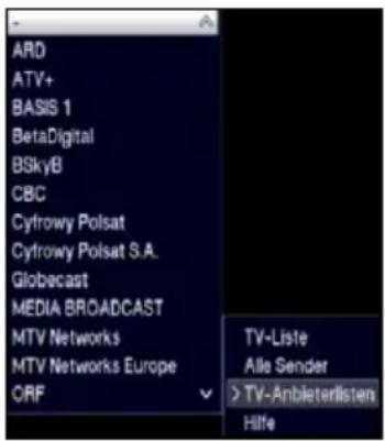ARD ATV+ BASIS 1 BetaDigital BSkyB CBC Cyfrowy Polsat Cyfrowy Polsat S.A. Globecast MEDIA BROADCAST MTV Networks MTV Networks Europe ORF TV-Liste Alle Sender > TV-Anbieterlisten Hilfe