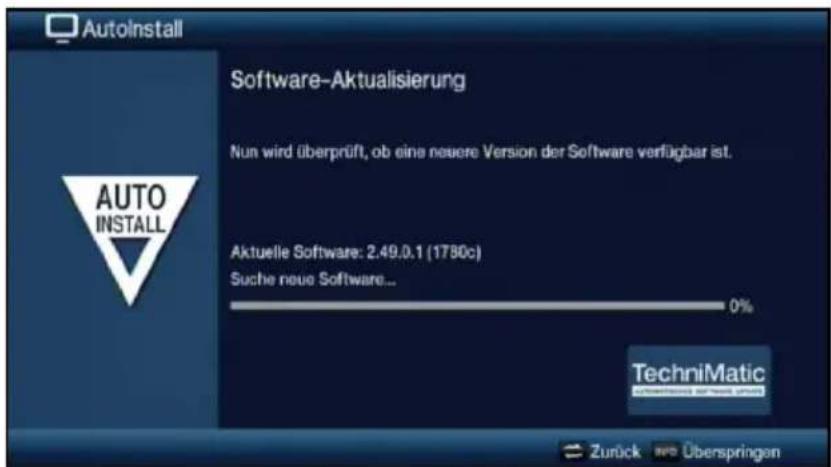 AutoInstall Software-Aktualisierung Nun wird überprüft, ob eine neuere Version der Software verfügbar ist. Aktuelle Software: 2.49.0.1 (1780c) Suche neue Software... 0% TechniMatic Zurück info Überspringen