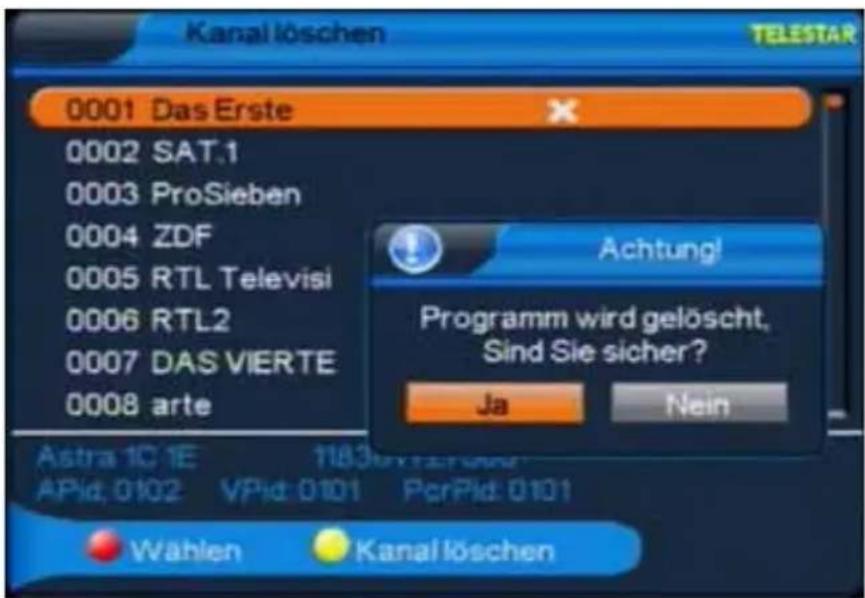 Telestar TD 1110 S-L - Kanal löschen - 1