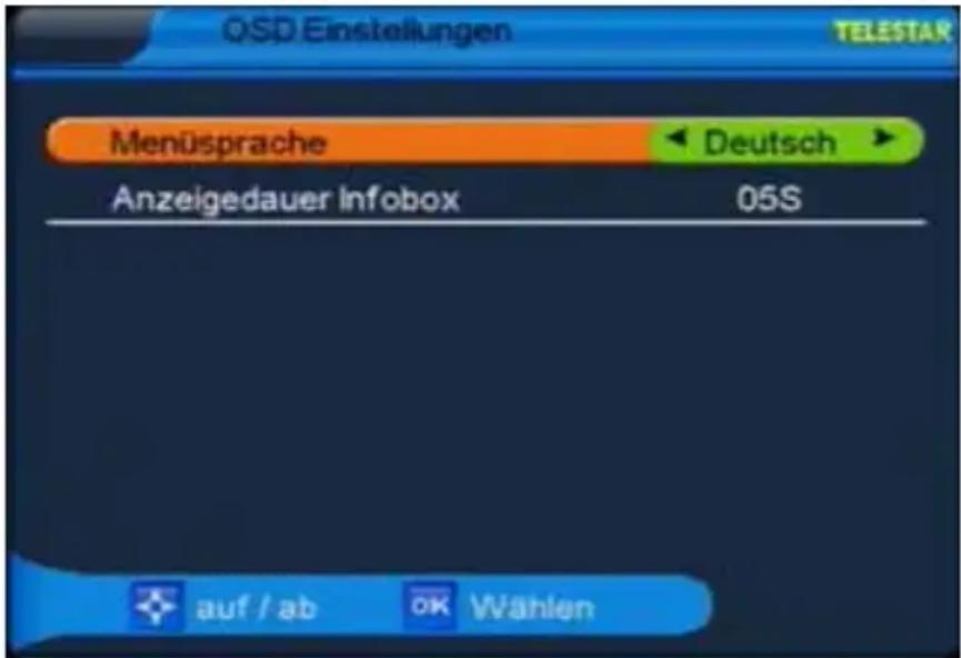 Telestar TD 1110 S-L - OSD Einstellungen - 1