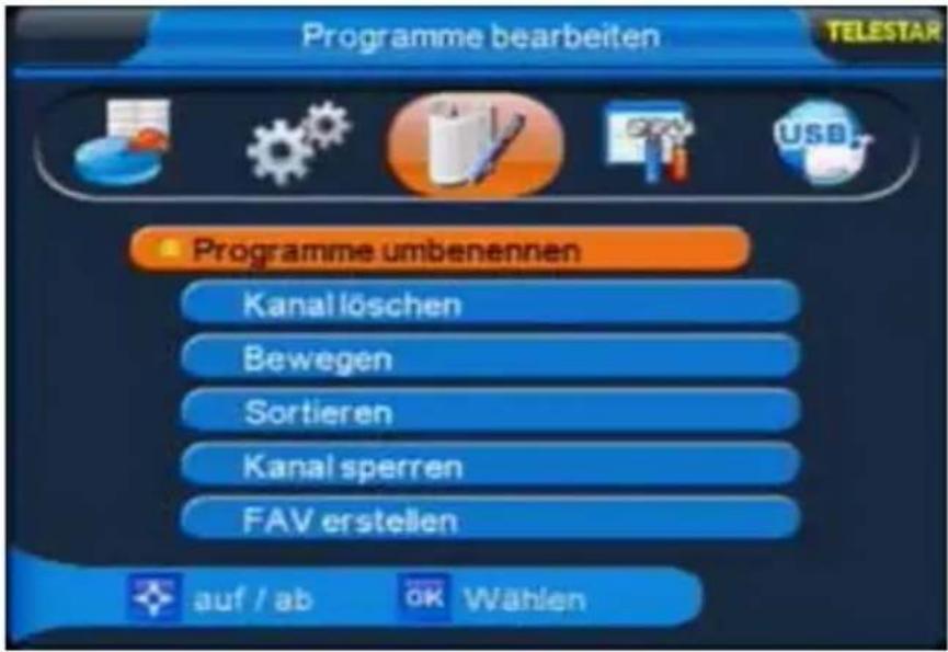 Telestar TD 1110 S-L - Programme bearbeiten - 1
