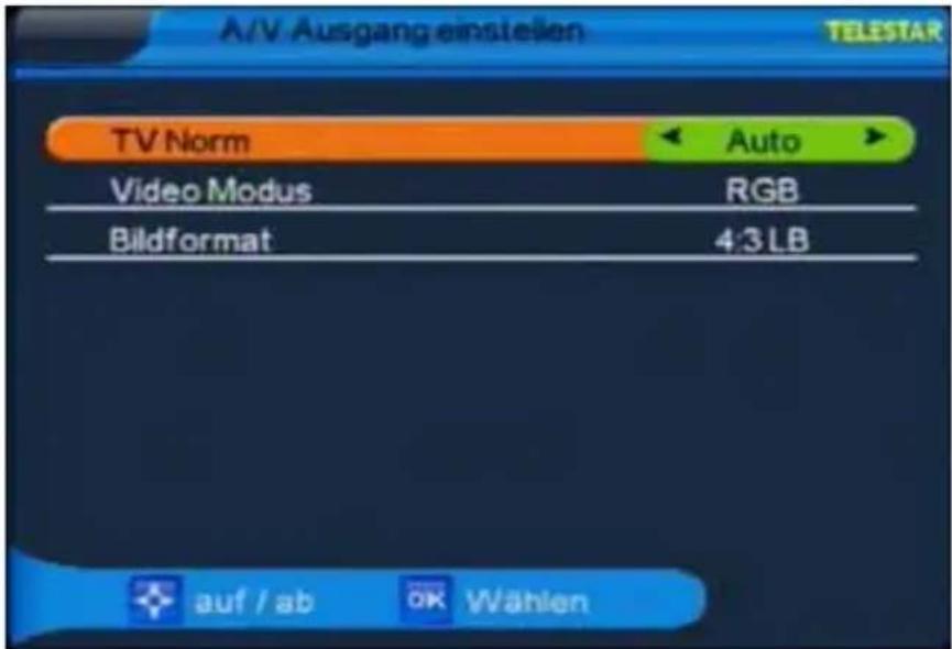 Telestar TD 1110 S-L - A/V Ausgang einstellen - 1
