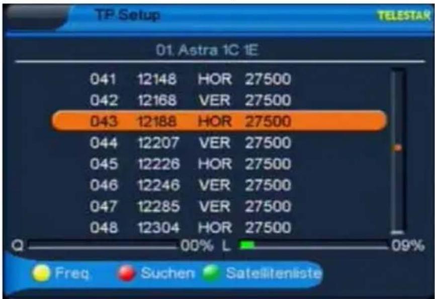 Telestar TD 1110 S-L - Manuelle Transpondersuche - 1