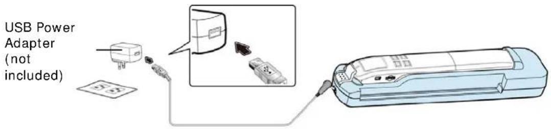 AVISION MiWand 2L Pro - Per USB-Netzteil (separat erhältlich) und Steckdose: - 1