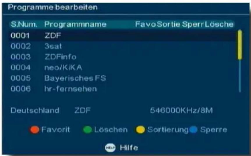 Telestar T 180 - Programmliste bearbeiten - 1