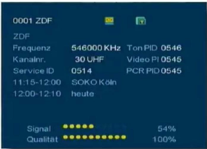 Telestar T 180 - Programminformation anzeigen InfoBox - 2