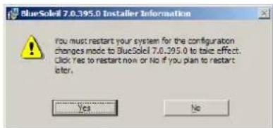 BlueSolell 7.0.395.0 Installer Information You must restart your system for the configuration changes mode to BlueSolell 7.0.395.0 to take effect. Click Yes to restart now or No if you plan to restart Enter. Yes No