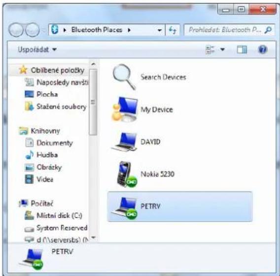 Usporádat Cblíbené položky Naposledy navstí Plocha Stažené soubory Knihovny Dokumenty Hudba Obrázky Video Počitač Místní disk (C:) System Reserved d:\serversbs (N\ Search Devices My Device DAVID Nokia 5230 PETRV PETRV