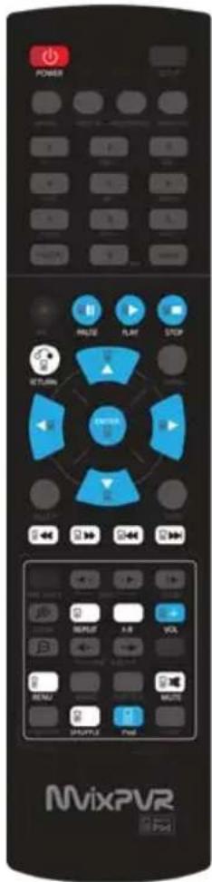POWER RANGE PLAY STOP RETURN VOL SUPPORT PIN NVixPVR Red Pad