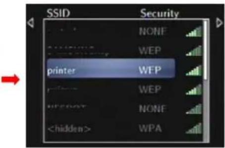 SSID NONE WEP printer WEP WEP NONE WPA