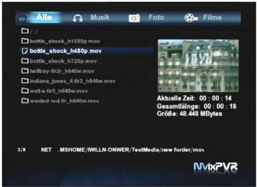 Alle Musik Foto Filme /// bottle_shock_h1080p.mov bottle_shock_h480p.mov bottle_shock_h720p.mov hellboy-tlr2r_h640w.mov indiana_jones_4-tlr3_h640w.mov wall-e-tlr3_h640w.mov wanted-red-tlr_h640w.mov Aktuelle Zeit: 00 : 00 : 14 Gesamtlänge: 00 : 00 : 18 Größe: 48.448 MBytes 3/8 NET .MSHOME/IWILLN-ONWER/TestMedia/new forder/mov MvixPVR