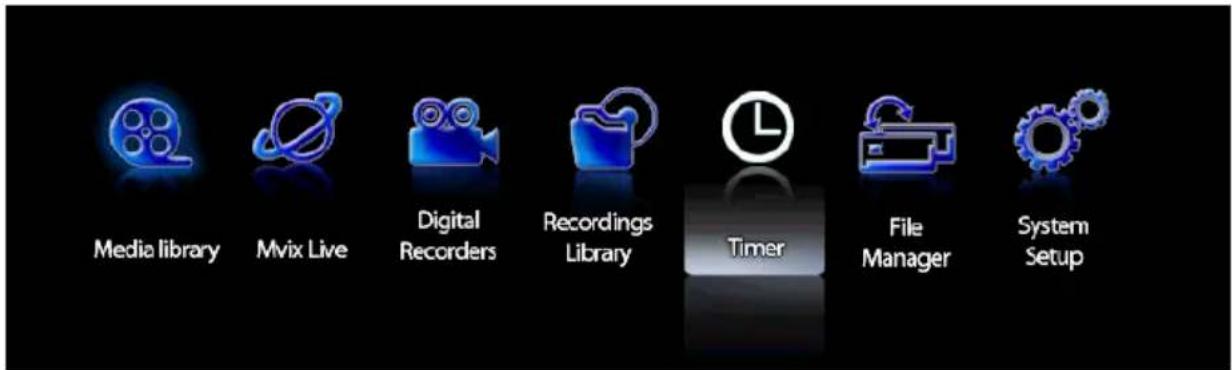 Media library Mvix Live Digital Recorders Recordings Library Timer File Manager System Setup