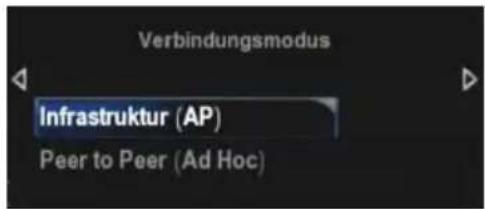 Verbindungsmodus Infrastruktur (AP) Peer to Peer (Ad Hoc)