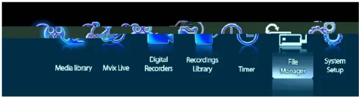 Media library Mvix Live Digital Recorders Recordings Library Timer File Manager System Setup